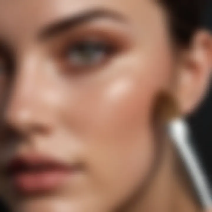 Close-up of a professional applying liquid foundation