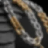 Comparison of gold and silver chain textures