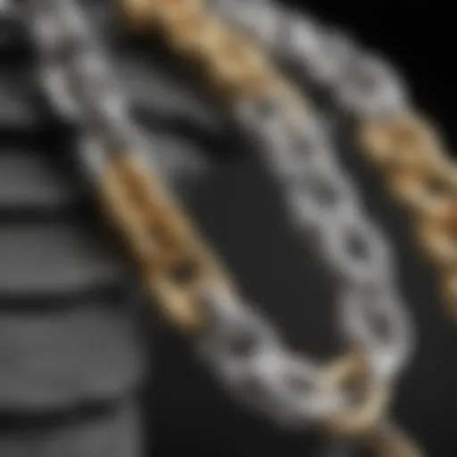 Comparison of gold and silver chain textures