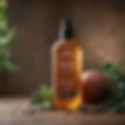 Shampoo bottle with natural ingredients