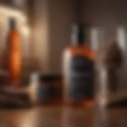 Luxurious natural hair products arranged aesthetically