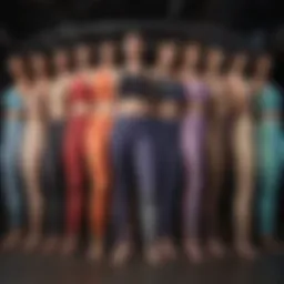 Elegant display of Homma Activewear leggings in various colors
