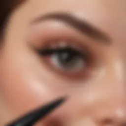 Close-up view of magnetic eyeliner tube showcasing sleek design