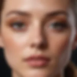 Close-up of concealer application under the eyes