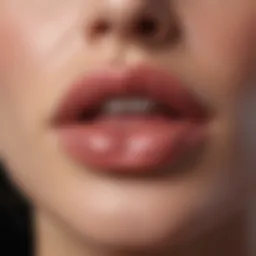 Close-up of luscious lips with gloss