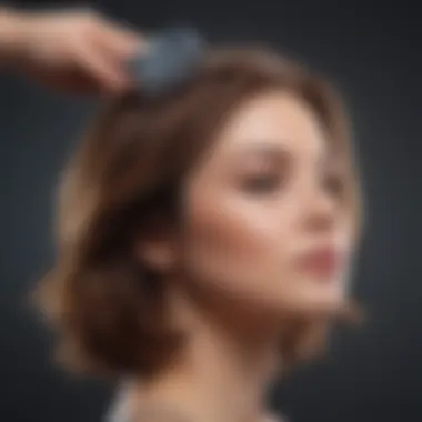 A person applying a deep conditioning treatment to hair post-color removal