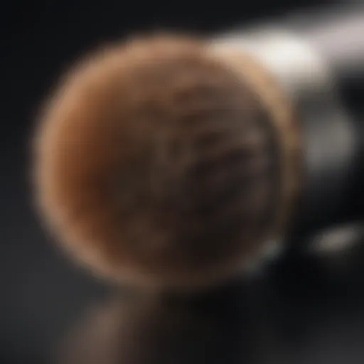 Close-up of a foundation brush bristles showcasing their texture