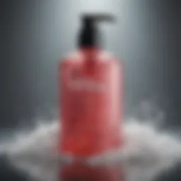 A close-up of a foaming body wash with active ingredients