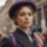 Portrait of an iconic suffragist leading a protest for voting rights.