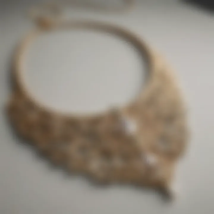 Close-up of the intricate design details of the necklace