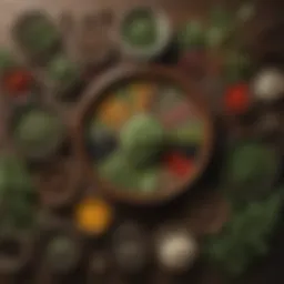 A vibrant display of traditional Korean herbal ingredients