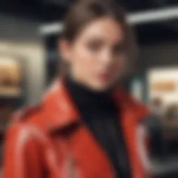 A close-up of a stylish outfit with a discount code overlay