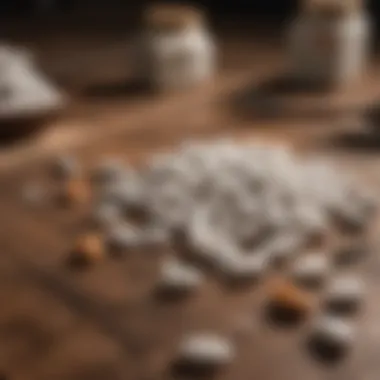 Laxative Pills and Their Presence in Weight Management A close-up view of laxative pills scattered on a wooden table