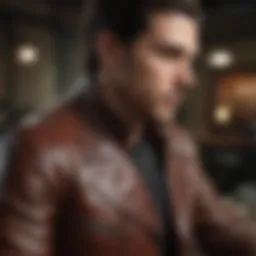 Artisan crafting a leather jacket