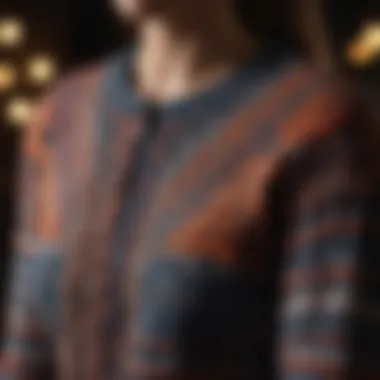 Intricate Knits Close-up of a knitted lightweight jumper highlighting intricate patterns