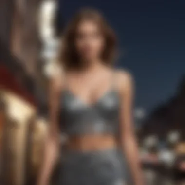 Elevating Evening Wear with the Lovers and Friends Crop Top An elegant evening outfit styled with a Lovers and Friends crop top