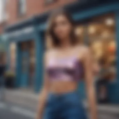 Street Style Inspiration with the Lovers and Friends Crop Top A vibrant street style look featuring a Lovers and Friends crop top