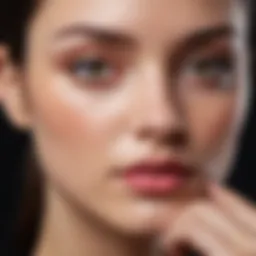 Close-up of MAC under eye highlighter swatch on skin