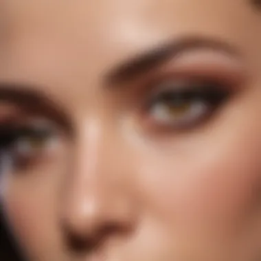 Close-up of eye makeup that enhances brown eyes