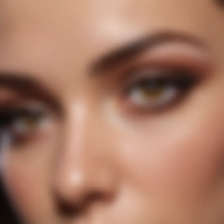 Close-up of eye makeup that enhances brown eyes