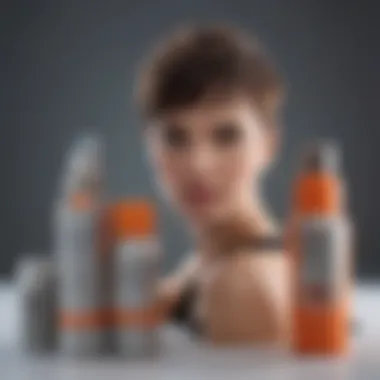 A collection of hair products designed for styling pixie cuts on different hair types