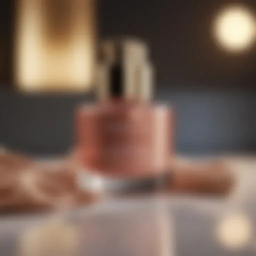 Elegant display of skincare products with discount tags