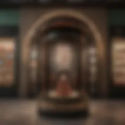 Elegant Gucci store display showcasing luxury fashion
