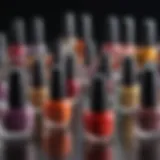 Nail polish shades array showcasing various colors