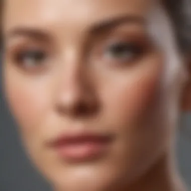 Achieving a Natural Finish on Mature Skin Close-up of mature skin with foundation applied for a natural finish.