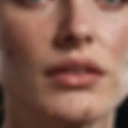 Close-up of skin affected by fungus acne