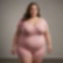 A model showcasing flattering overweight clothing designs