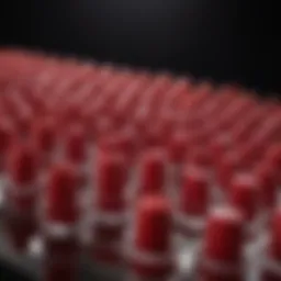 A vibrant display of red nail polish shades showcasing various hues