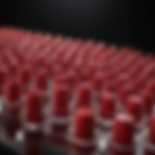 A vibrant display of red nail polish shades showcasing various hues