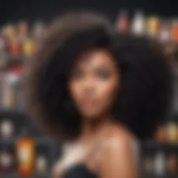 Vibrant display of various black natural hair products