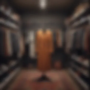 A well-organized wardrobe showcasing designer pieces