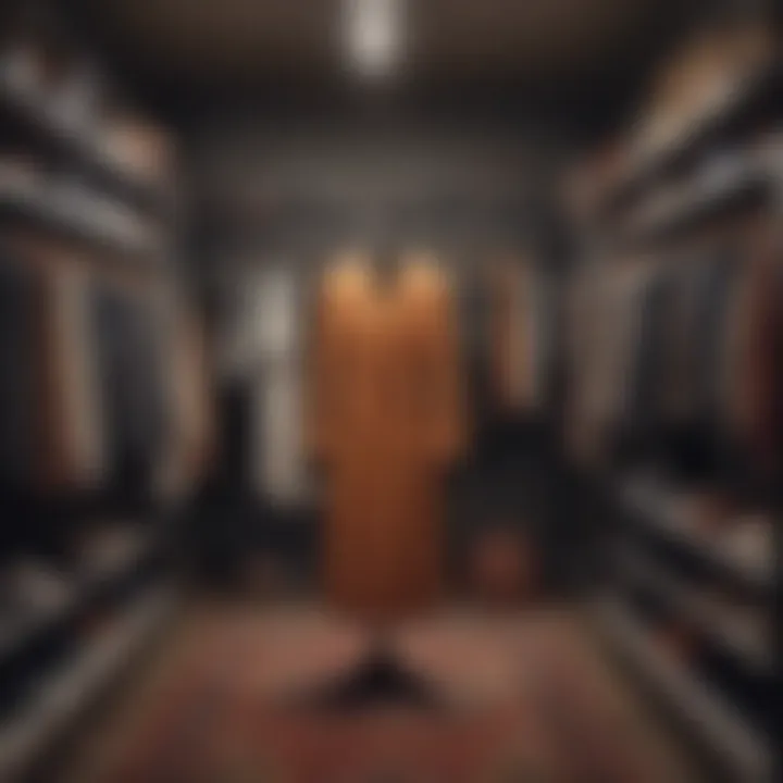 A well-organized wardrobe showcasing designer pieces