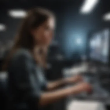 Inside the Casting Room A casting director reviewing audition tapes on a computer