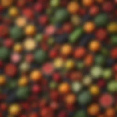 Fruits and Vegetables for Hair Health A vibrant assortment of fruits and vegetables rich in vitamins