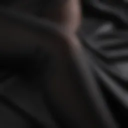 Close-up of luxurious black tights fabric