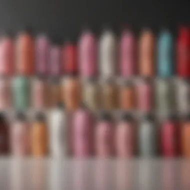 Diverse Shampoos for Coily Hair A vibrant display of various shampoos for coily hair showcasing rich textures and colors