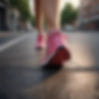 Shoe Support During Pavement Running A runner on pavement, emphasizing the shoe's support during a run.