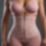 Close-up view of a stylish sweat waist trainer showcasing its fabric texture and design features.