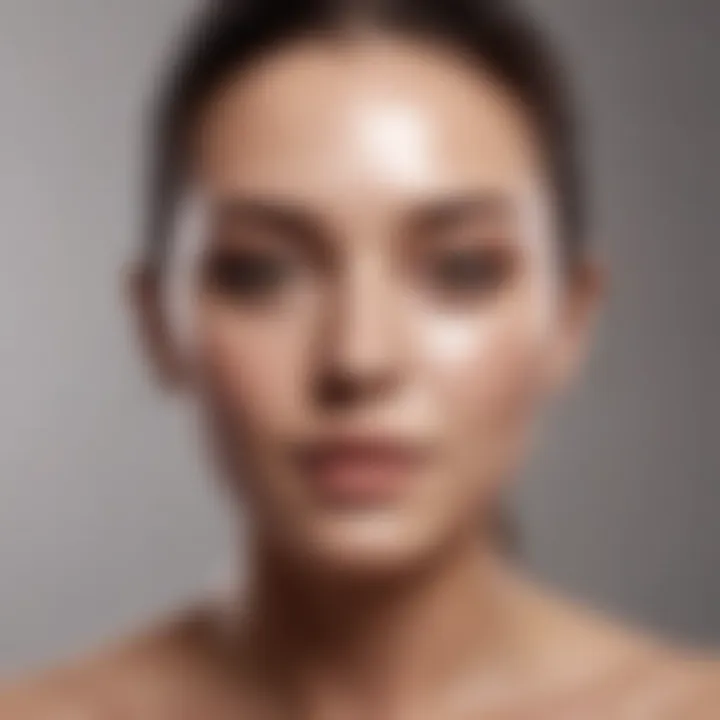 A luxurious facial mask applied on a model's face