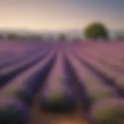 Serene Provençal landscape showcasing lavender fields
