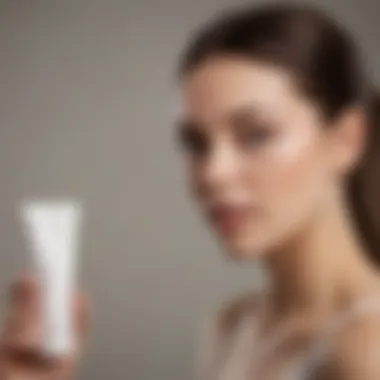 Woman applying Purlisse BB Cream in a natural setting