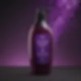 Purple shampoo bottle with vibrant coloration