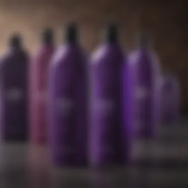 Different types of purple shampoo bottles