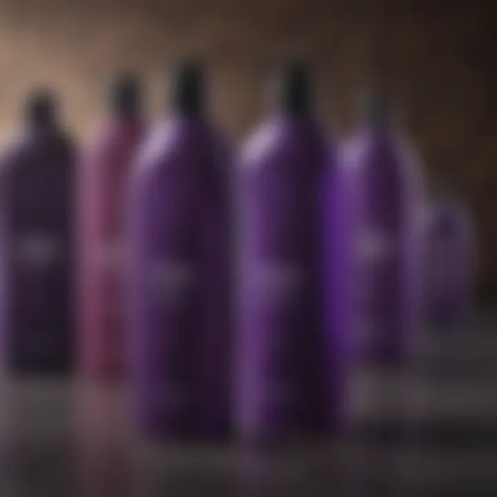 Different types of purple shampoo bottles