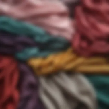 Close-up of different scarf materials suitable for hair wrapping