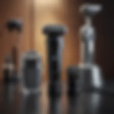 Maintenance Tools for Electric Shavers Essential maintenance tools for electric shavers arranged neatly